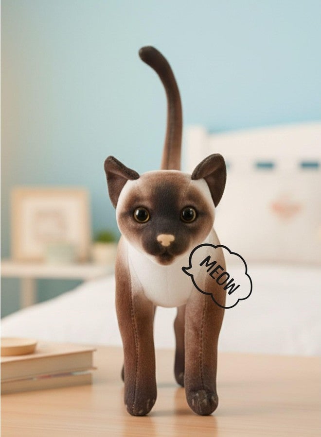 Tickles Musical Standing Cat with Meow Meow Sound Soft Stuffed Plush Animal Toy for Kids Boys & Girls Birthday Gift (Color: Brown, Size: 35 cm) - Image 3